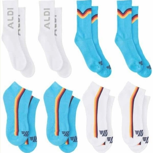 🦄 ALDI MENS 2 Pair Low Cut White Fan Socks Sz 6 - 12  2023 CAPSULE COLLEC… - Picture 4 of 5